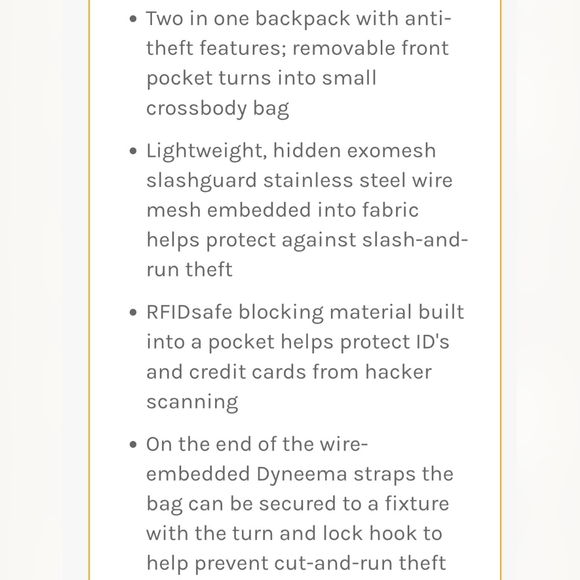 Pacsafe Slingsafe LX-400 Antitheft Backpack w/ Detachable Pocket - Picture 15 of 16